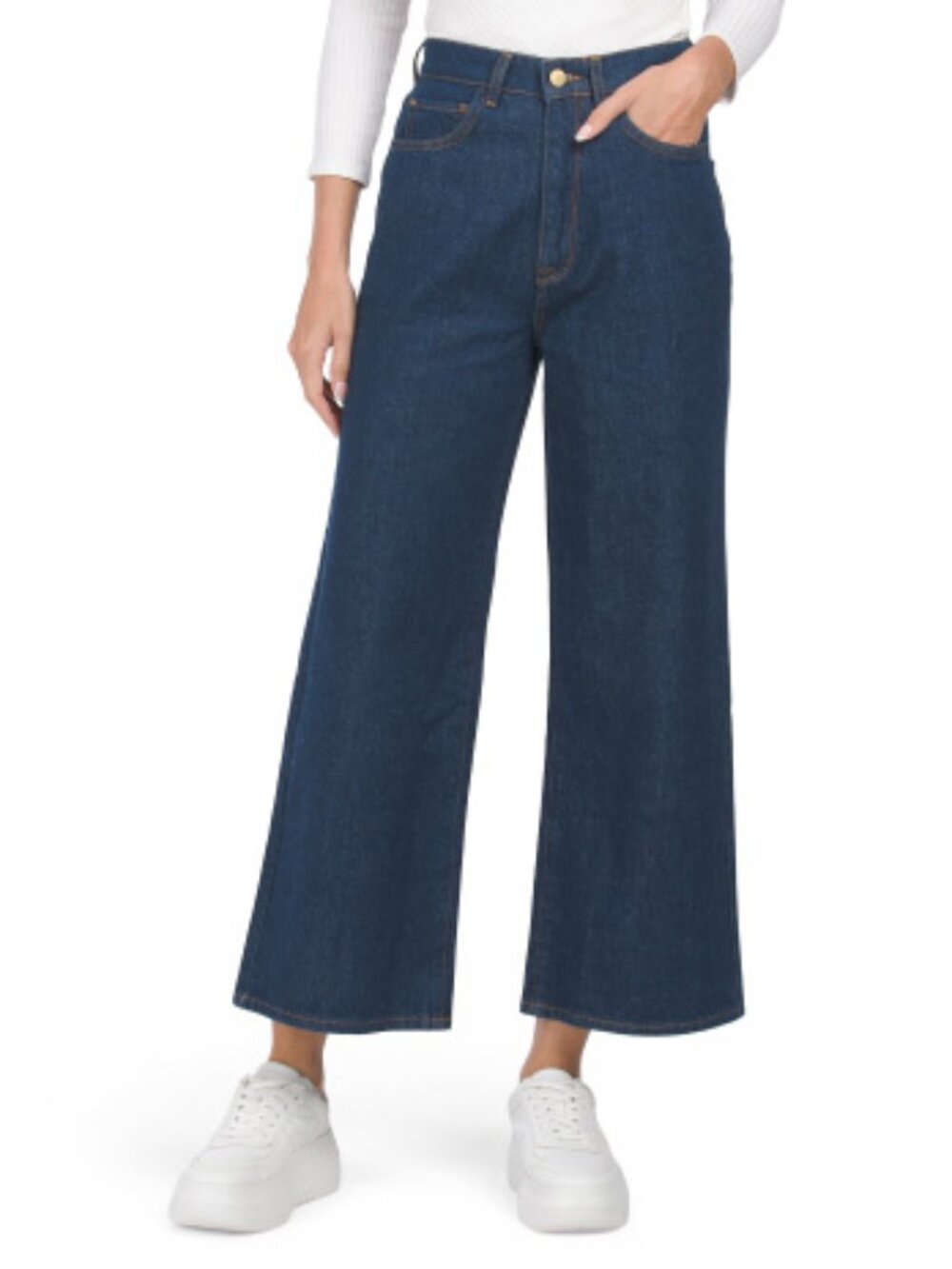 TRIARCHY Ms. Bardot High Rise Wide Leg Cropped Jeans Size 26